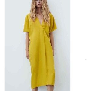 ZARA LINEN BLEND TUNIC DRESS NEWT Size L
